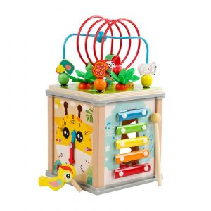 Jouet &eacute;ducatif pr&eacute;coce pour enfants, jouet de radis &agrave; tirer, xylophone, jouet de cognition des couleurs, jouet d'entra&icirc;nement de la coordination ?il-main-Sept en un - Neuf