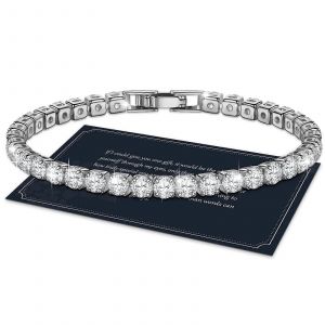 5a Bracelet De Tennis En Zircone Cubique Pour Les Femmes Cadeau De No&euml;l F&ecirc;te Des M&egrave;res Anniversaire Cadeau D'anniversaire Pour Petite Amie Argent/Or/Rose Or Cristal Bracele - Neuf