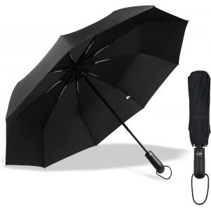 Parapluie De Poche Pliant, Parapluie Automatique Compact Et Au Vent, Parapluie De Voyage Portable Pour Hommes Et Femmes - Neuf