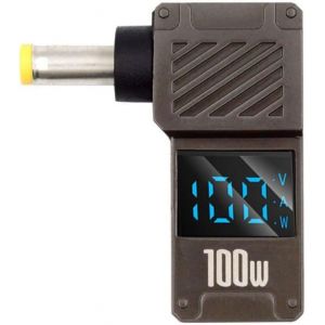 Usb-C Pd 65 W Ladung Typ-C Eingang Zu Dc 5,5 X 1,7 Mm Hohlsteckerstecker Smart Led-Anzeige 100 W Ausgang 20 V 5 A Ladeanschluss F&uuml;r Laptop[CHA8222291] - Neuf