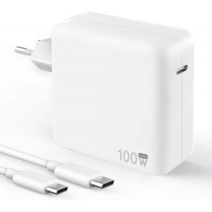Chargeur Mac Book 100W GaN pour MacBook Pro 13/14/15/16 Pouces 2017 2018 2019 2020 2021, MacBook Air M1 M2 M3 2022 2020 2019 2018, i-Pad Pro/Air Alimentation Adaptateur Type C - Neuf