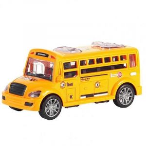 Big Size Children Simulation School Bus Toy Model Musical Inertia Car Vehicles Pull Back Car with Sounds and Lights Boys Toys Toy Cars-Orange - Neuf