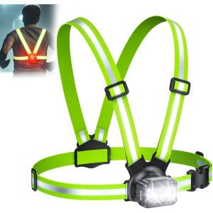 Subzonal-Lampe Running Avec Arri&egrave;re, 500lm Lampe Course A Pied, 7+2 Modes Lumiere & Ajustable &Agrave; 45&deg; Lampes Pectorale Running, &Eacute;tanche Ipx4 & 360&deg; Gilet Reflechissant Running, Remplacer Lampes Frontal - Neuf