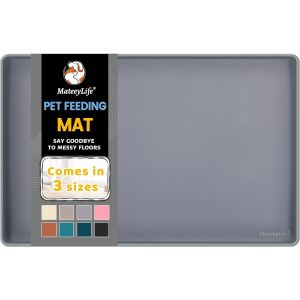 Anti Glisse Tapis Gamelle Chien Et Chat,Tapis Silicone Gamelle Pour Chien,Plateau Noir Pour Bol Chat Grande Taille,Set De Table Silicone Gris,45 X 30 Cm - Neuf