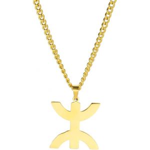 Kal-Collier En Acier Inoxydable Symbolisant L'afrique Et Les Berb&egrave;res Amazigh &iquest; Lettre Ethnique Bracelet Amulette Bague Berb&egrave;re Boucle D'oreille Bijoux Africains Kabyles Pour Femmes Et Hommes - Neuf