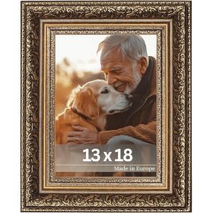 Leonardo Cadre photo 21 x 30 cm (A4) - Marron dor&eacute; - Cadre photo antique avec verre acrylique incassable - Vintage - A4 baroque - Fabriqu&eacute; en Europe - Neuf