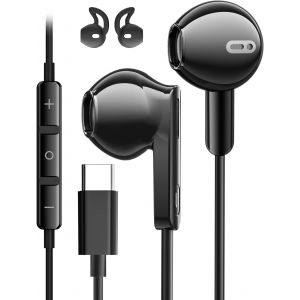 KALANKA-Ecouteurs USB C pour Samsung Galaxy S25 S24 S23 Ultra St&eacute;r&eacute;o &Eacute;couteurs USBC Intra Ecouteurs Filaire USB C et Micro pour iPhone 15 16 17 Pro Max Samsung S22 A55 A54 A56 A16 5G Xiaomi 14 Pixel - Neuf