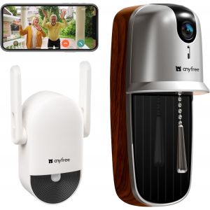 Ulteronixshop-Sonnette sans fil avec Camera,1080P HDR Sonnette Wifi avec camera sans fil 2.4/5GHz,Et aliment&eacute; &agrave; l'&eacute;nergie solaire,D&eacute;tection Humaine PIR,Vision Nocturne,Audio Bidirectionnel,Installati - Neuf