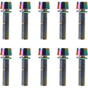 10 Pcs M5 X 20 Mm Visserie Inox Vis Porte Bidon Velo Filetage Route Vtt Vélo Tige Boulons De Tige De Vélo Vis De Potence De Vélo Vélo Boulons De Tige Fixes Avec Rondelles (Coloré) - Neuf