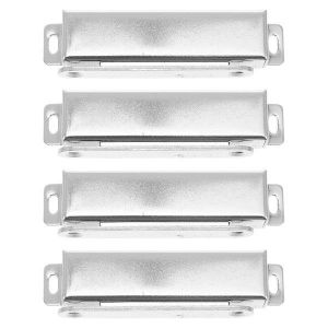 Lot De 4 Loquets Magn&eacute;tiques Pour Portes D'armoires - Verrous De S&eacute;curit&eacute; En Acier Inoxydable Pour La S&eacute;curit&eacute; Des Enfants Et Des Animaux, Installation Facile, Puissance D'aspiration De 40 Kg - Neuf