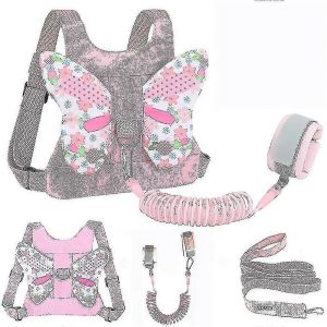 Tout-Petits Laisse + Lien De Poignet Anti Perdu Enfant Enfants Harnais De S&eacute;curit&eacute; Enfants Marche Bracelet Assistant - Neuf