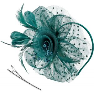 Fascinator Chapeau Plume Mariage Dames Day Bandeau Et Clip Cocktail Tea Party Chapeau Pour Fille Et Femmes.[K24] - Neuf