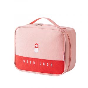 Rose (L) Vide De Voyage De Premier Secours M&eacute;dical Fournitures De Sacs Organisateur Isol&eacute; Cosm&eacute;tique De Sac De Sac De M&eacute;decine Pratique De La S&eacute;curit&eacute; Fonction De Kit Pour La Famille Dans Le P - Neuf