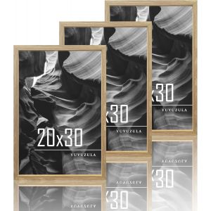 Cmwx-Lot De 3 Cadres Photo En Bois Mdf Naturel - 20 X 30 Cm - Neuf