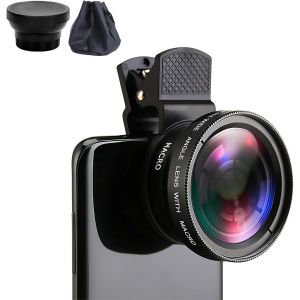 LORANKA-Kit D'objectifs pour Smartphone 2 en 1, Objectif Grand Angle 0,45x et Macro 12,5X,Lentille Grand Angle T&eacute;l&eacute;phone, Compatible avec iPhone, Android, Samsung Galaxy, Autres T&eacute;l&eacute;phones et Tablett - Neuf