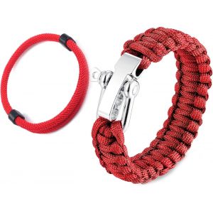 Eryi-Bracelet De Survie En Paracorde Avec Fermeture, Bracelets De Surfeur, Kit De Survie, Idéal Pour Randonnée, Camping Et Toute Situation D'urgenc - Neuf