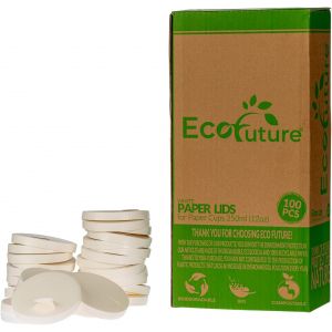 Kal-100pcs Couvercles En Papier Ø9cm Pour Gobelets En Papier 350ml Biodégradables Compostables Café Cappuccino Coffee To Go Tisane Lait Vin Brule Eau Gin-Tonic Fetes (Couvercles Ø9cm 100) - Neuf