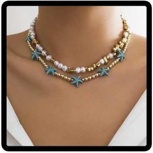 Kal-Étoile De Mer Tortue Collier Collier Choke Collier Femme Bijoux Réglables - Neuf