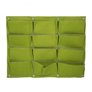 1pc Sac De Plantation Mural Jardinière Verticale 12 Poches Sac De Croissance En Feutre Pour Jardin Extérieur (Vert) - Neuf