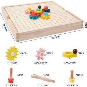 Montessori Toy 3 4 5 Year Old Busy Board Montessori Gears Games 5 Year Old Boy Educational Games Wooden Toy Motor Skills Gift 3-5 Years Girl Boy - Neuf