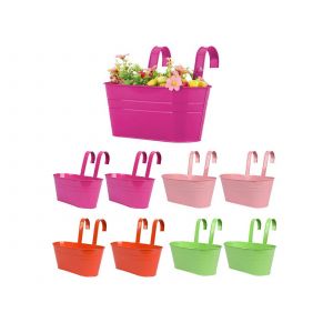 Lot De 8 Pots De Fleurs Suspendus En M&eacute;tal Avec Crochets Amovibles - Neuf