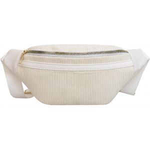 KALANKA-Sac Banane Velours Côtelé, Sac de poitrine en velours côtelé, Sac de Ceinture de Couleur Unie, Sac Banane Polyvalent en Velours Côtelé avec Sangle Réglable - Neuf
