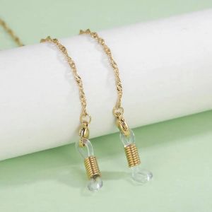 Teamer Chaine Lunettes Femmes Chaîne De Boîte De Perles En Acier Inoxydable Pour Lunettes Hommes Plaqué Or Femmes Suspendus Cou Lunettes De Soleil Chaîne Sangles Lanière Cordons De Lunettes--Water-Wave Gold - Neuf