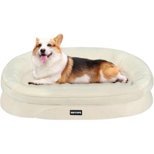 Lit Orthop&eacute;dique Pour Chien, Canap&eacute; Pour Chien, Coussin De Traversin &Agrave; Quatre C&ocirc;t&eacute;s, Dessous Antid&eacute;rapant, Panier Pour Chien, Amovible Et Lavable, Petits Chiens, Chiens De Taille Moyenne, 90 X - Neuf