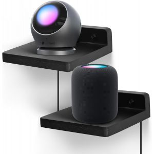 Lot De 2 Petites &Eacute;tag&egrave;res Murales Flottantes De 12,7 Cm - Mini Haut-Parleurs, Babyphone, Appareils Photo, Pr&eacute;sentoir De Figurines (Noyer) - Neuf