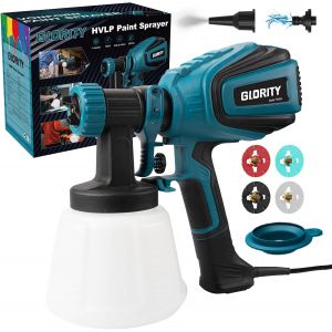 CHECARZHN--NO1-Pistolet A Peinture, 700W Hvlp Avec Raccords De Nettoyage Et De Soufflage, 4 Buses En Cuivre Et 3 Motifs, Réservoir De 1200 Ml, Pour L'Intérieur Et L'Extérieur, Ps80A - Neuf