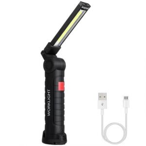 HUTP-Lampe de travail Portable COB lampe de poche LED USB lanterne magnétique Rechargeable lampe suspendue avec batterie intégrée torche de Camping-W52(Long 1pcs) - Neuf