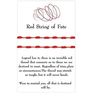 7 Noeuds Rouge Noir Corde Bracelet String Réglable Bonne Chance Bracelet Cheville Amulette Pour Femmes Hommes Garçons Filles Couples Cadeau Corde Rouge B - - Neuf
