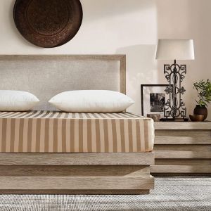 Drap-Housse En Satin De 180 X 200 Cm - Beige Et Soie Brillante - Pour Matelas Jusqu'à 30 Cm - Neuf