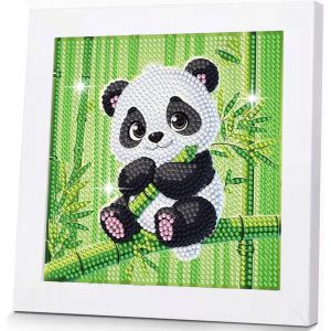Oayew-Panda Diamond Painting Enfants Avec Cadre Bricolage Gar&ccedil;ons Filles &Agrave; Partir De 6 Ans 5d Animaux Peinture Diamant Pour Enfants Diy Mosa&iuml;que Artisanat Pour D&eacute;coration Murale 18 X 18 Cm - Neuf