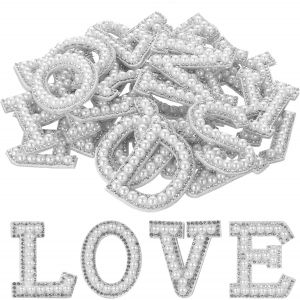 Kalanka-26 Pcs &Eacute;cussons Strass Lettres Autocollantes, Patch Thermocollant Lettres A &Agrave; Z, &Eacute;cussons Thermocollants Pour Sacs &Agrave; Dos, D&eacute;corer Sacs, Chapeaux Et Autres Cr&eacute;ations (Blanc) - Neuf