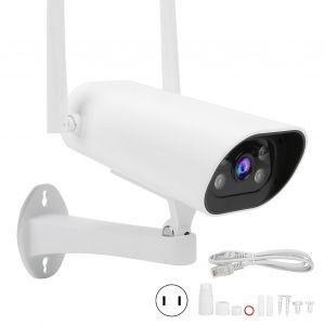 Camera de securite exterieure 4MP 2,4/5 GHz double bande sans fil, vision nocturne infrarouge, prise CA 100-240 V US - Neuf