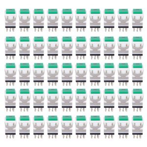 XYONG Lot de 50 interrupteurs a bouton-poussoir a reinitialisation automatique instantanee, vert, en plastique, momentane, 24 V - Neuf