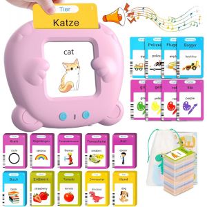 ERYI-Cartes D'Apprentissage De L'Allemand Et De L'Anglais,Jouets D'Éveil Linguistique Pour Enfants De 2 À 6 Ans,224 Mots 112 Feuilles Cartes D'Apprentissage - Neuf