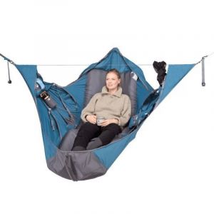 Hamac de camping d'extérieur, lit-balançoire portable suspendu, bleu - Neuf