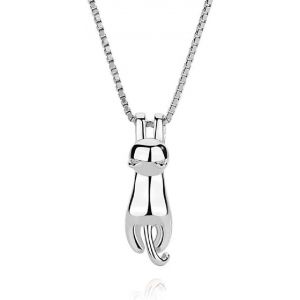 Collier Chat, Collier Pendentif De Chat, Femme Simple Collier, Pendentif Chat En Argent Sterling Pour Femme, Collier Bijoux Chat Mode, Cadeau Pour La Mère, La Petite Amie, L'amoureuse Des Chats - Neuf