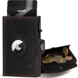 Senior-Porte Carte Airtag Avec Porte Monnaie Xxl, Portefeuille Homme Cuir V&eacute;ritable, Porte Carte Homme Pour 10 Cartes, Portefeuille Airtag Blocage Rfid, Porte Carte Bancaire Avec Compartiment &Agrave; B[L316] - Neuf