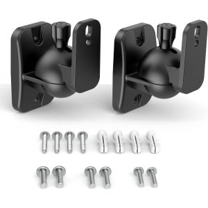 Lot De 2 Supports Muraux Pour Haut-Parleurs - Kit De Supports Muraux Pour Haut-Parleurs Surround - Peut Supporter Jusqu'&Agrave; 3,6 Kg - Noir - Neuf