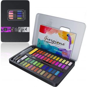 KALANKA-48 Aquarelle Set De Peinture Aquarelle Kit Aquarelle Debutant, Peinture à L'Aquarelle Portable Artiste Fournitures avec Bloc De Papier Aquarelle, Vibrant Et Portable - Neuf