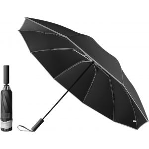 Grand Voyage Parapluie Pliant invers&eacute;,Protection UV/UPF 50,10*2 baleines,Golf Automatique Ouverture et Fermeture R&eacute;sistant au au Vent,Solide Anti Tempete Sac &agrave; Dos pour Homme et Femme - Neuf
