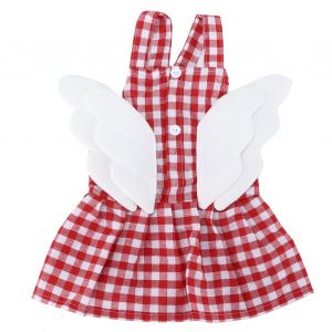 Hjlian Jupe Pour Chiot, Jolie Robe Rouge A Motif D'ailes, Chemise Avec Petites Ailes Pour Petits Chiens, Motif Canard Cole, Poussin, Grille Rouge, Taille Xxl - Neuf
