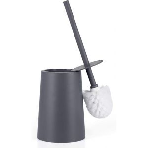 Santure Brosse WC Gris Mat Brosse Toilette Gris Balai WC avec Couvercle brosses WC et Supports Long Manche balayette WC Plastique pour Salle de Bain nettoyante Toilette - Neuf