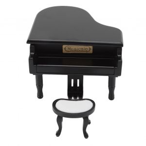 Piano Miniature Pour Maison De Poupee, Echelle 1:12, Boite A Musique, Facile A Utiliser, Durable, Avec Banc, Pour Decoration Diy - Neuf