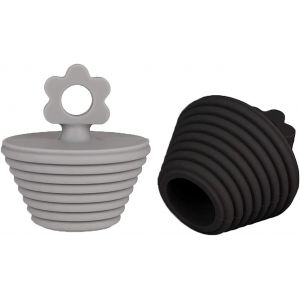 Salle de bain Bouchons, 2 Pcs Universelle de Bouchon de Vidange, en Silicone Bouchon de Vidange, Cuisine de Bouchon de Vidange, de Cuisine et de salle de Bains Évier, Noir et Gris - Neuf