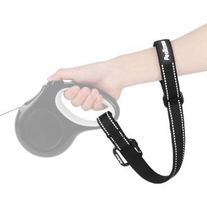 Teppc-Sangle De Poignet Pour Chien, Sangle De S&eacute;curit&eacute; Pour Laisse R&eacute;tractable, R&eacute;fl&eacute;chissante Et Verrouillable Avec Poign&eacute;e Rembourr&eacute;e Douce R&eacute;glable Pour La Marche (Noir) - Neuf