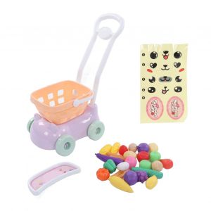 Chariot de jouets, accessoires de cuisine, chariot de courses, jeu de nourriture, jouet mignon, couleur, accessoires de jeu de simulation alimentaire pour enfants - Neuf
